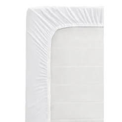 Hoeslakens-Leen Bakker Topper hoeslaken - jersey - wit - 90x200 cm