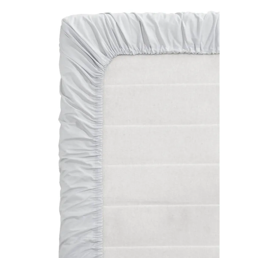Leen Bakker Topper hoeslaken - Percale katoen - lichtgrijs - 180x200 cm