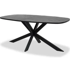 Industriële Eettafels|Ovale Eettafels-Tower living Silvi eettafel visgraat zwart 240x100x78