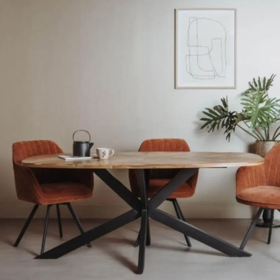 Tower living Silvi eettafel visgraat naturel 180x100x78