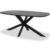 Industriële Eettafels|Ovale Eettafels-Tower living Silvi eettafel visgraat zwart 220x110x78