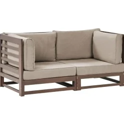 Loungebanken-Beliani TRANI - Loungebank - Donkere houtkleur - Acaciahout