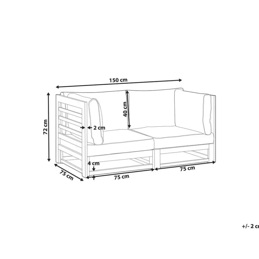 Loungebanken-Beliani TRANI - Loungebank - Donkere houtkleur - Acaciahout