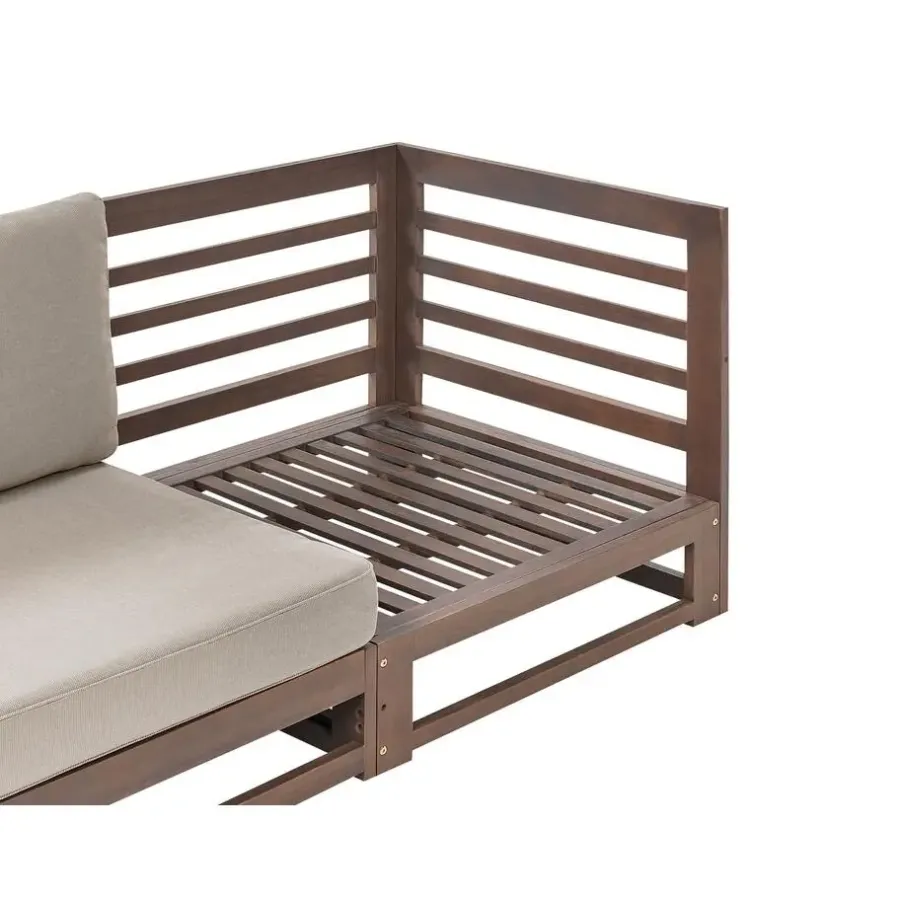 Beliani TRANI - Loungebank 3-zits - Bruin - Acaciahout