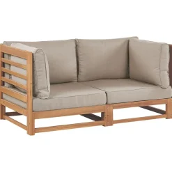 Loungebanken-Beliani TRANI - Loungebank 2-zits - Lichthout - Acaciahout