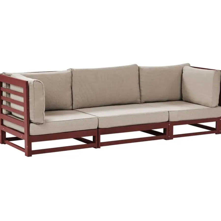Beliani TRANI - Loungebank 3-zits - Mahonie - Acaciahout