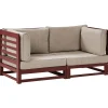 Loungebanken-Beliani TRANI - Loungebank 2-zits - Mahonie - Acaciahout