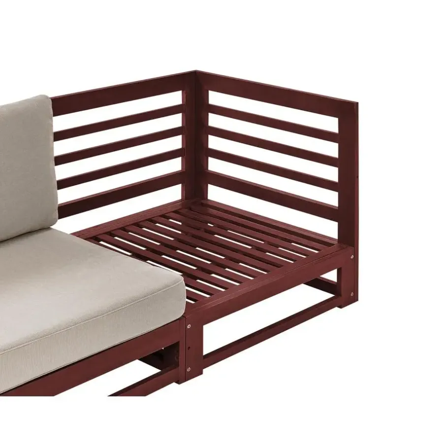 Loungebanken-Beliani TRANI - Loungebank 2-zits - Mahonie - Acaciahout