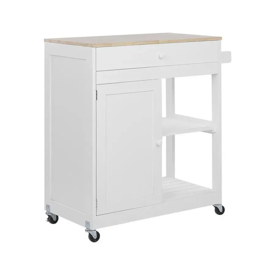 Trolleys-Beliani TRAPANI - Keukentrolley - Wit - MDF