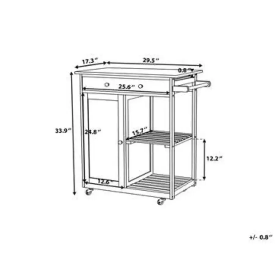Trolleys-Beliani TRAPANI - Keukentrolley - Wit - MDF