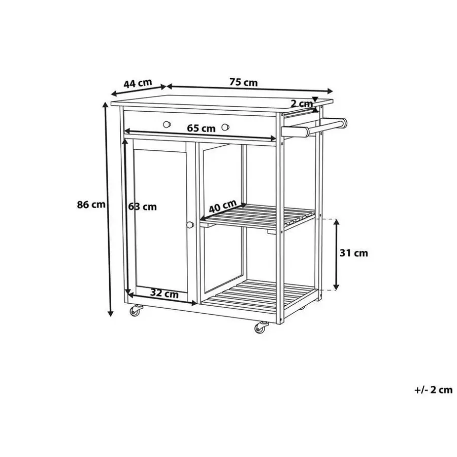 Trolleys-Beliani TRAPANI - Keukentrolley - Wit - MDF