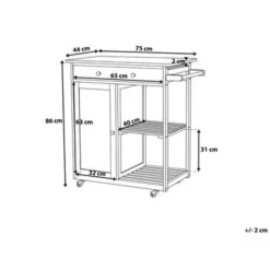 Trolleys-Beliani TRAPANI - Keukentrolley - Wit - MDF