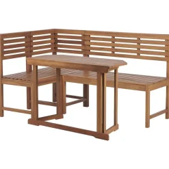 Beliani TREIA - Tuinset voor 4 - Lichte houtkleur - Acaciahout
