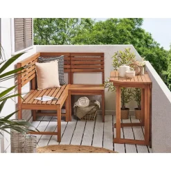 Beliani TREIA - Tuinset voor 4 - Lichte houtkleur - Acaciahout