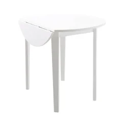 Ronde Eettafels-Loft24 Trend - Ronde eettafel 92x54 cm 4-persoons in wit eiken MDF