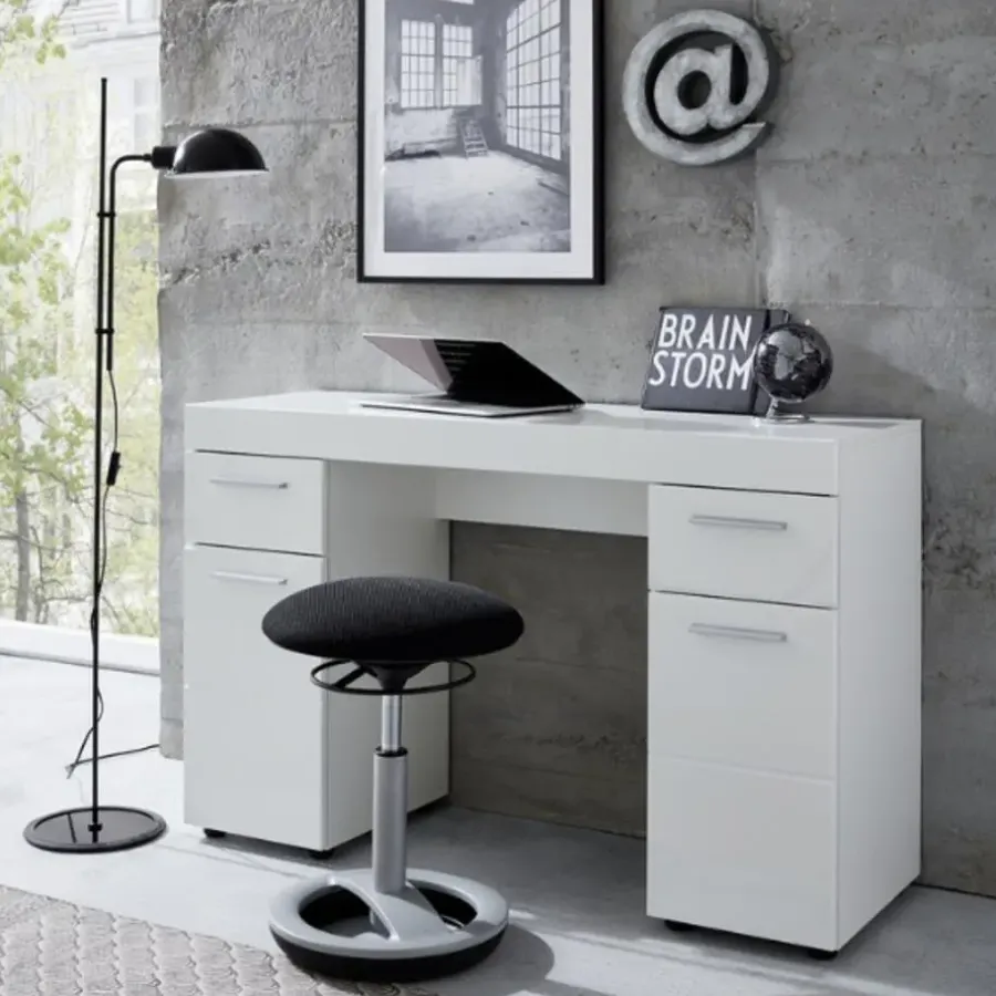 Bureaus-Trendteam Modern Bureau Amanda - 120 x 41 x 76 cm - High Glossy White