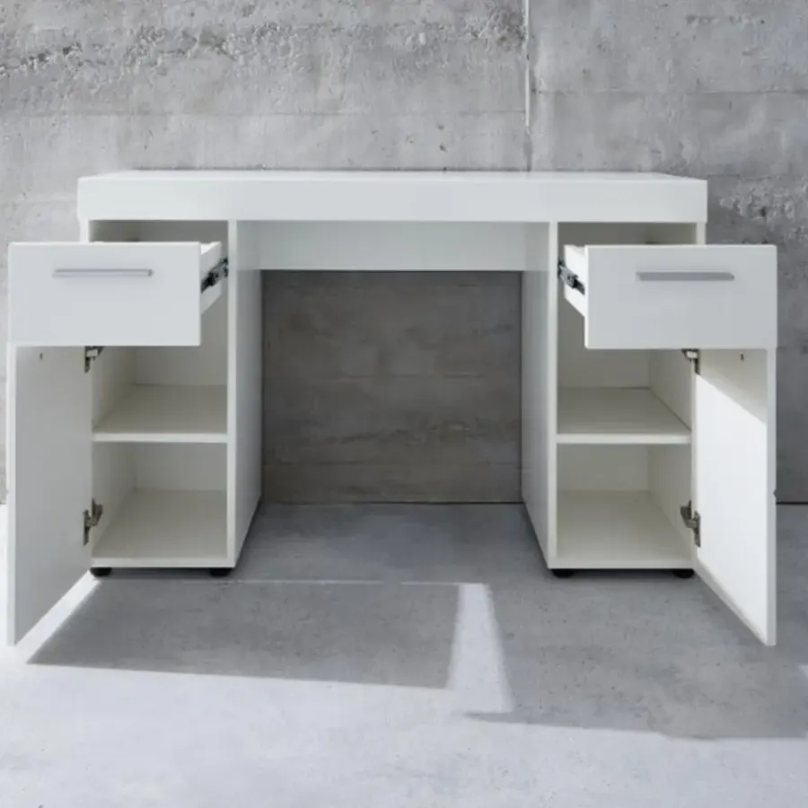 Bureaus-Trendteam Modern Bureau Amanda - 120 x 41 x 76 cm - High Glossy White