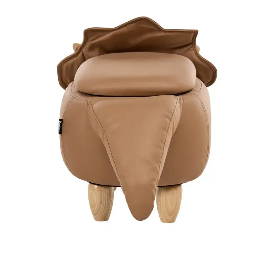 Leen Bakker TRICERATOPS - Dierenpoef - Bruin - Polyester