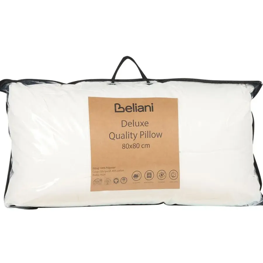 Beliani TRIGLAV - Hoofdkussen hoog - Wit - 80 x 80 cm - Polyester