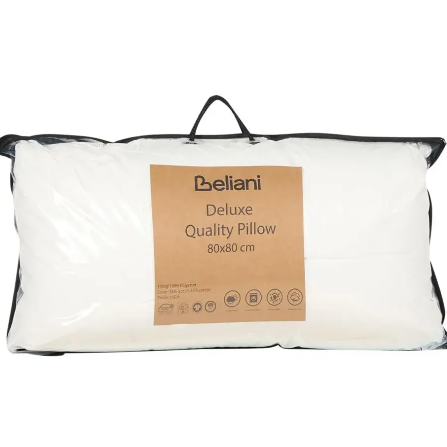 Beliani TRIGLAV - Hoofdkussen hoog - Wit - 80 x 80 cm - Polyester