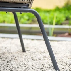 Garden Impressions Triton dining fauteuil - carbon black - rope donker zand - desert sand