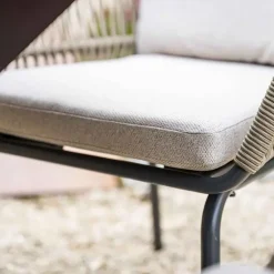 Garden Impressions Triton dining fauteuil - carbon black - rope donker zand - desert sand