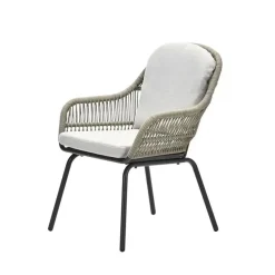 Garden Impressions Triton dining fauteuil - carbon black - rope donker zand - desert sand
