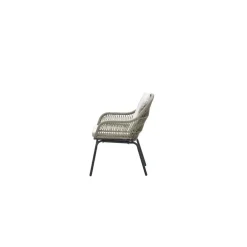 Garden Impressions Triton dining fauteuil - carbon black - rope donker zand - desert sand