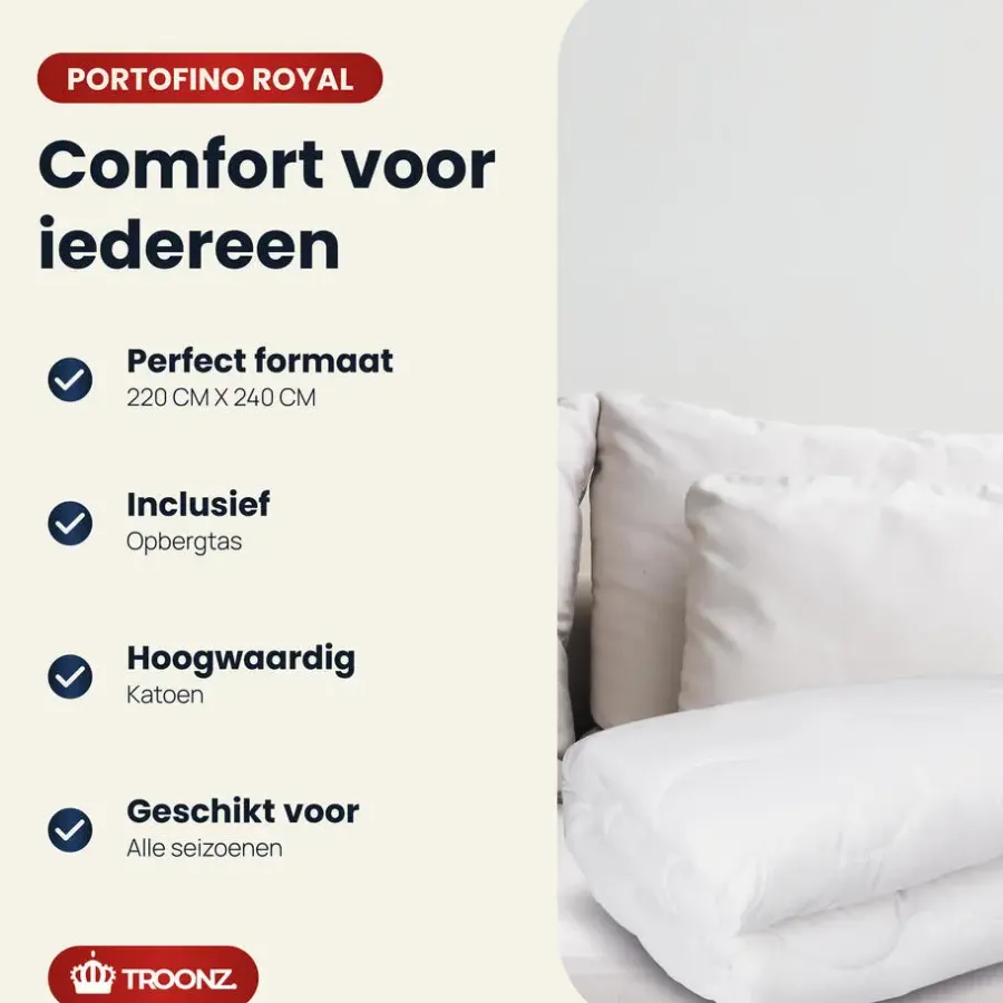 Dekbedden-Troonz Dekbed Portofino - 4 Seizoenen Hotel Dekbed - 240x220