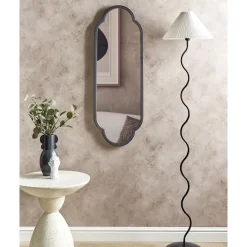 Spiegels-Beliani TROUY - Wandspiegel - Zwart- 32 x 102 cm - Metaal