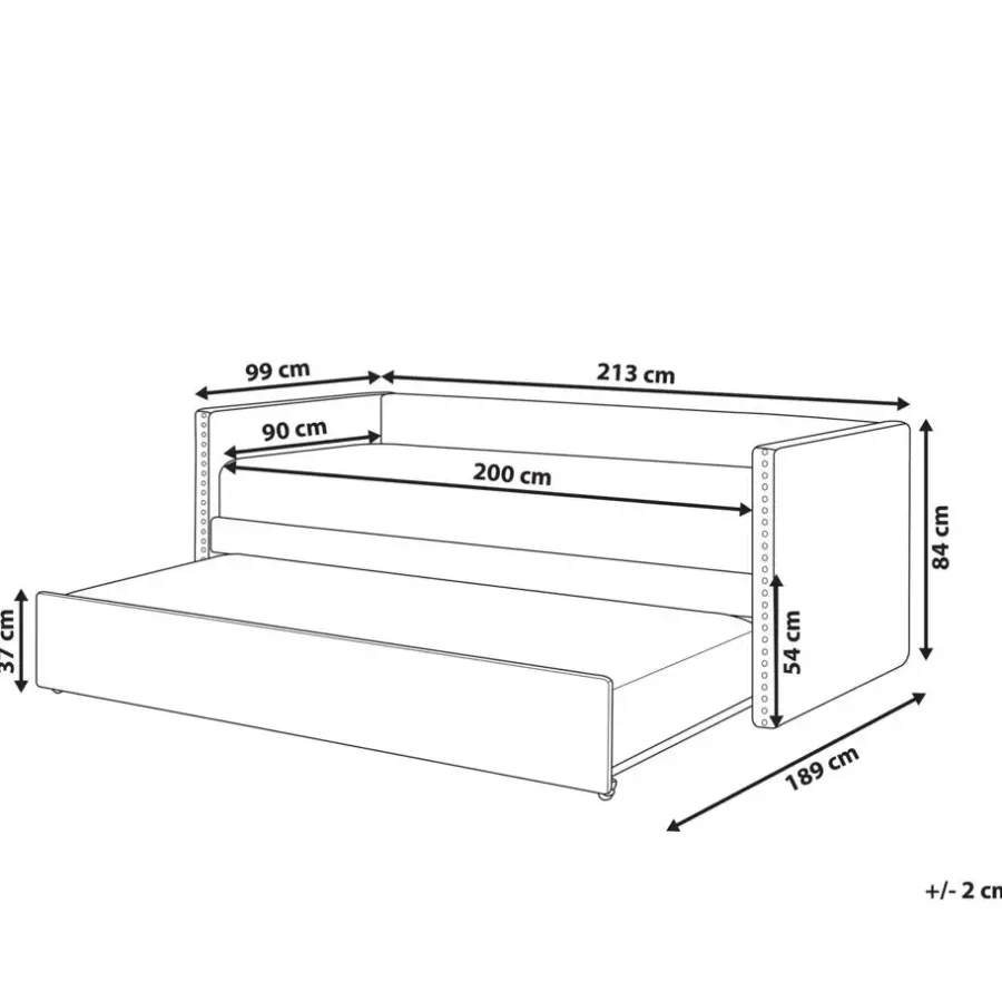 Beliani TROYES - Slaapbank - Perzik - 90 x 200 cm - Bouclé