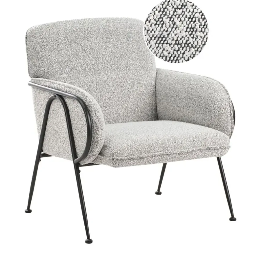 Beliani TRYSNES - Fauteuil - Zwart/Wit - Polyester