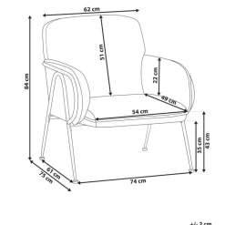 Beliani TRYSNES - Fauteuil - Zwart/Wit - Polyester