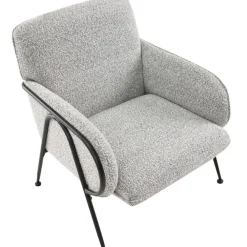 Beliani TRYSNES - Fauteuil - Zwart/Wit - Polyester