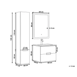 Badmeubelsets-Beliani TUDELA - Badkamermeubel - Wit - MDF