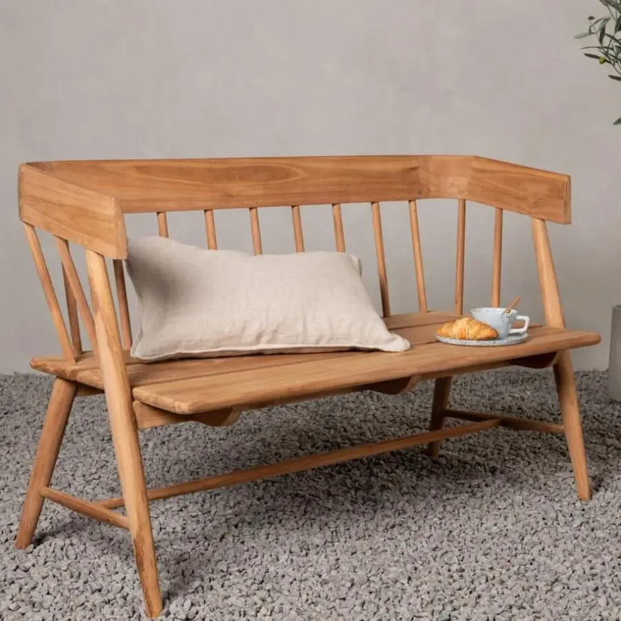 Fjôrd Tuinbank Naturel Teakhout - 132x132x85cm - Split