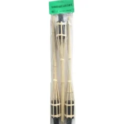 Tuindecoratie-Merkloos Tuinfakkels - 3 stuks - bamboe - navulbaar - 60 cm