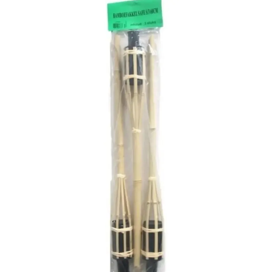 Tuindecoratie-Merkloos Tuinfakkels - 3 stuks - bamboe - navulbaar - 60 cm