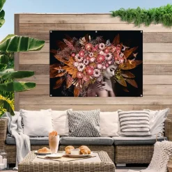 Reinders Tuinposter Bloemenrijkdom - 100 x 140cm - Bruin