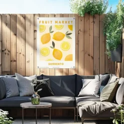Tuindecoratie-Reinders Tuinposter Citroenen - 80 x 60cm - Geel