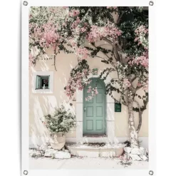 Tuindecoratie-Reinders Tuinposter Deur in Griekenland - 80 x 60cm - Beige