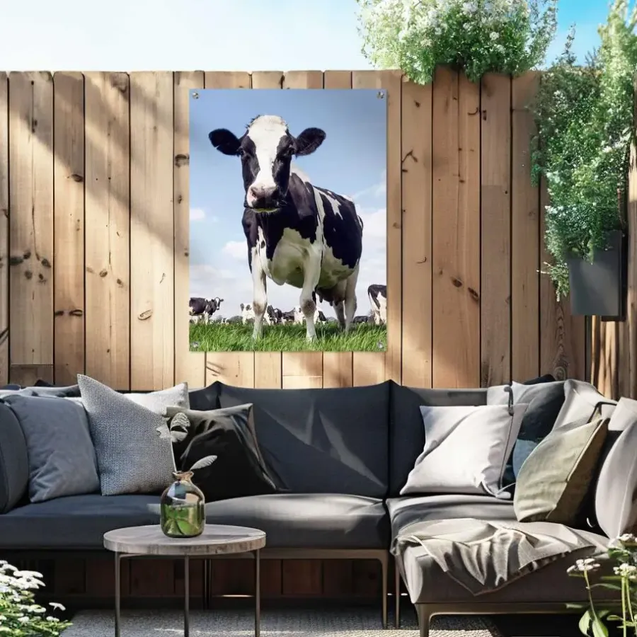 Tuindecoratie-Reinders Tuinposter Dutch Cow - 80 x 60cm - Groen