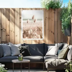 Tuindecoratie-Reinders Tuinposter Grasses - 80 x 60cm - Beige