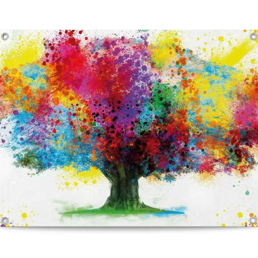 Reinders Tuinposter Kleurrijke boom - 60 x 80cm - Bont