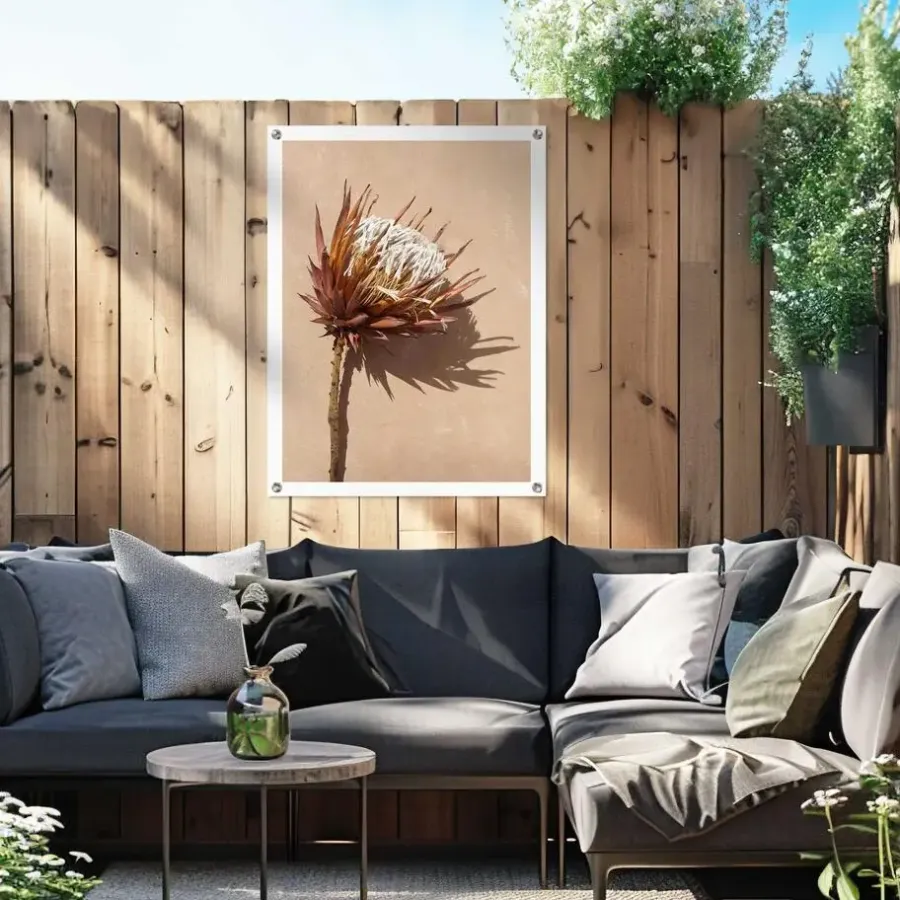 Tuindecoratie-Reinders Tuinposter Schaduw bloem - 80 x 60cm - Bruin