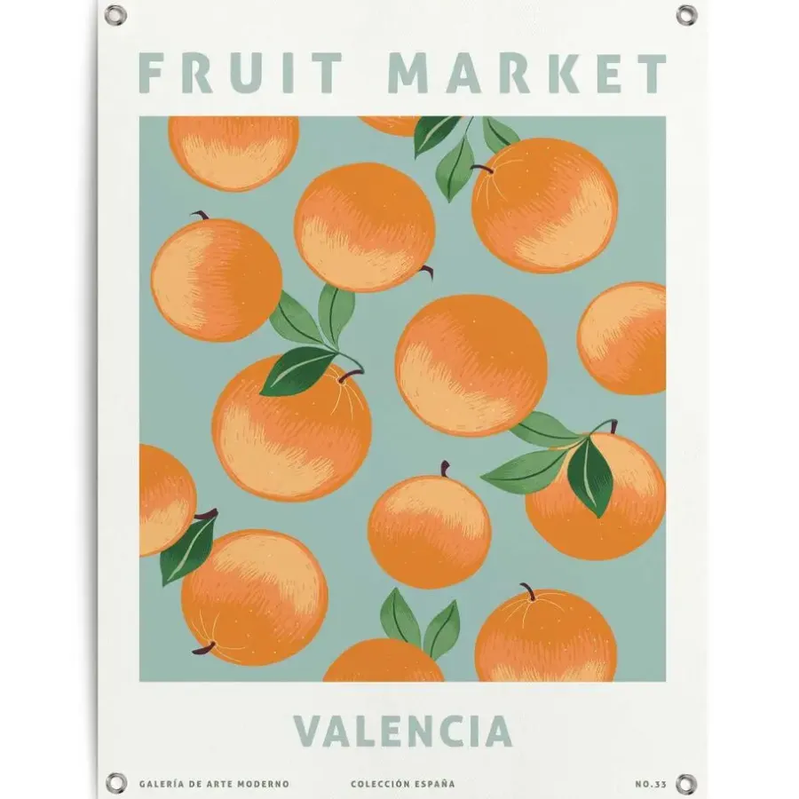 Tuindecoratie-Reinders Tuinposter Sinasappelen - 80 x 60cm - Oranje