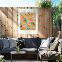 Tuindecoratie-Reinders Tuinposter Sinasappelen - 80 x 60cm - Oranje