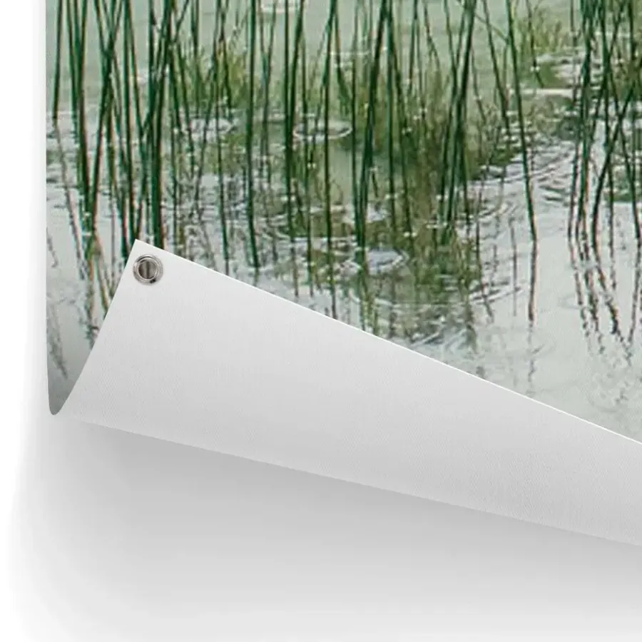 Tuindecoratie-Reinders Tuinposter Steiger aan de rand van het meer - 100 x 140cm - Groen
