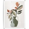 Tuindecoratie-Reinders Tuinposter Vaas met bladertakken - 80 x 60cm - Groen