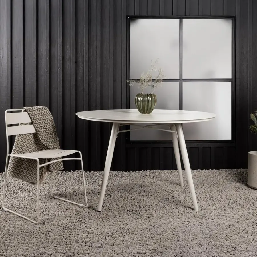 Fjôrd Tuintafel Beige Aluminium - 120x120x75cm - Lina